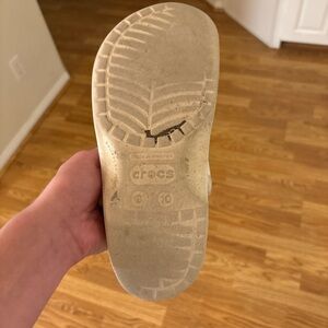 CROCS white Sandals with Textured Sole and Distinct Tread Pattern